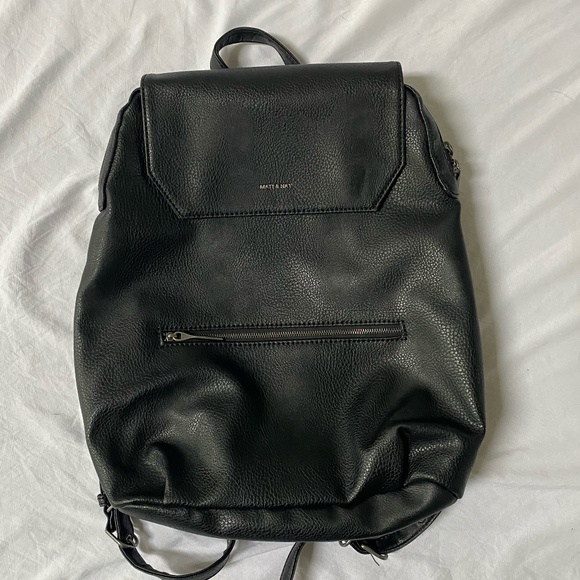 Mat & Nat Handbags - Mat & Nat Black Vegan Leather Backpack